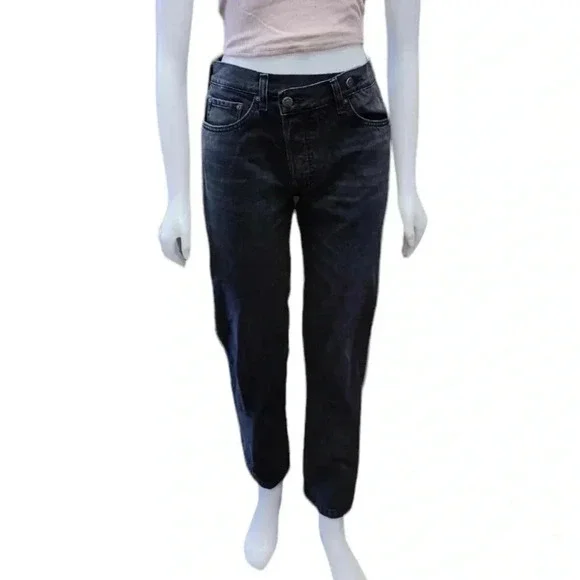 Free People Boyish MIdnight Cowboy Straight Leg Black  Jeans Size 27 - Picture 4 of 14